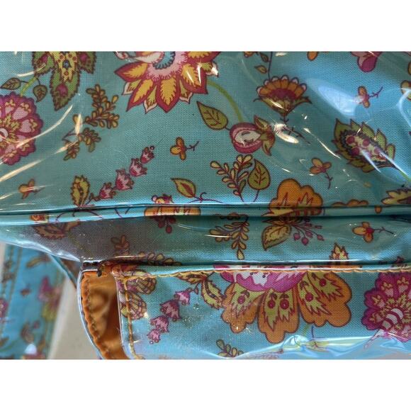 Kalencom Laminated Diaper Buckle Bag Turquoise Pink Gypsy Wildflower - Picture 8 of 10